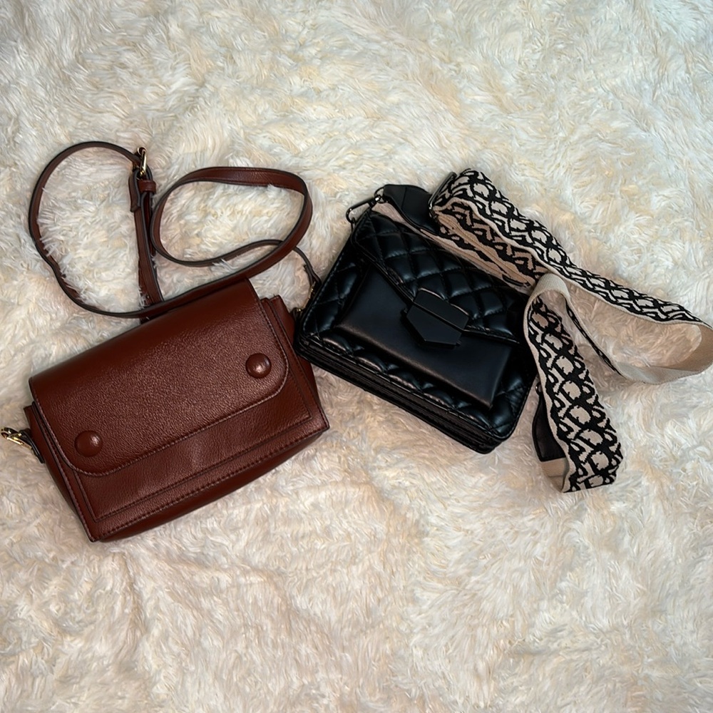 2 Mini Crossbody Purses - Sondra Roberts Squared & Unbranded